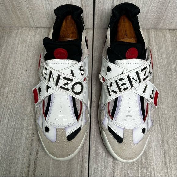 Kenzo Paris Sonic White Velcro Chunky Luxury Designer Sneaker Men Size 11 EUR 45 - Picture 7 of 14